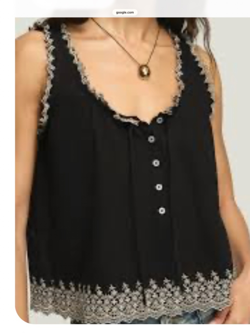 Madewell Jenny Eyelet Top in Black with Contrast White Embroidery Size XXL